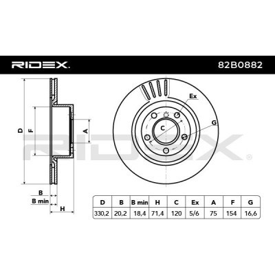 Bremsscheibe RIDEX 82B0882 82B0882 - foto 4