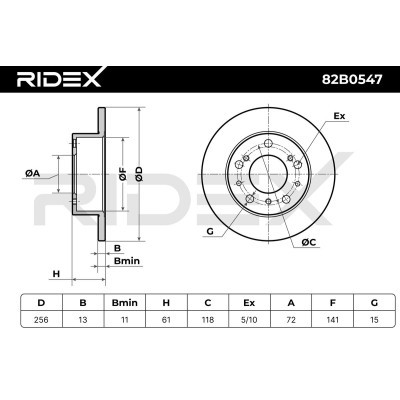 Bremsscheibe RIDEX 82B0547 82B0547 - foto 5