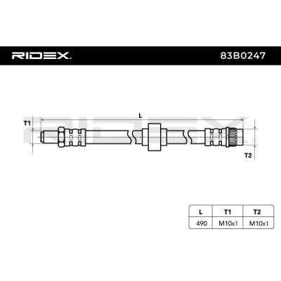 Bremsschlauch RIDEX 83B0247 83B0247 - foto 5