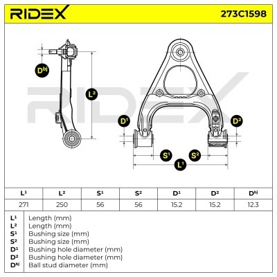 Querlenker RIDEX 273C1598 273C1598 - foto 5