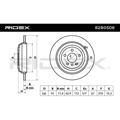 Bremsscheibe RIDEX 82B0508 82B0508 - foto 6