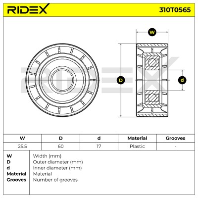 Spannarm Keilrippenriemen RIDEX 310T0565 310T0565 - foto 6