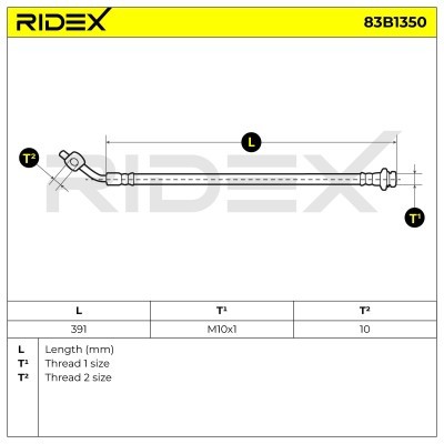 Bremsschlauch RIDEX 83B1350 83B1350 - foto 5