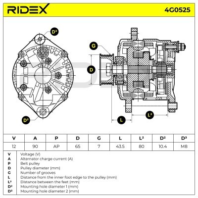 Generator RIDEX 4G0525 4G0525 - foto 5