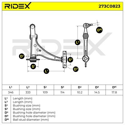 Querlenker RIDEX 273C0823 273C0823 - foto 4