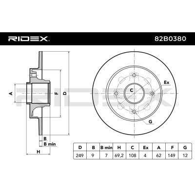 Bremsscheibe RIDEX 82B0380 82B0380 - foto 3