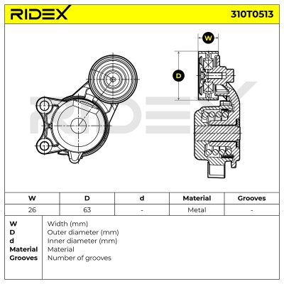 Spannarm Keilrippenriemen RIDEX 310T0513 310T0513 - foto 6
