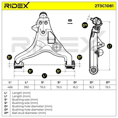 Querlenker RIDEX 273C1081 273C1081 - foto 5