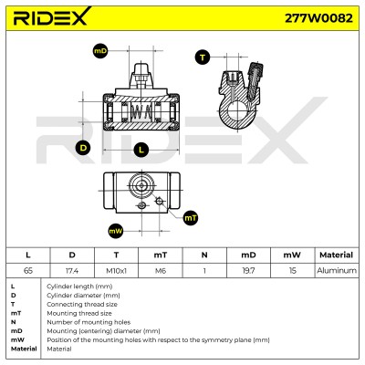 Radbremszylinder RIDEX 277W0082 277W0082 - foto 6