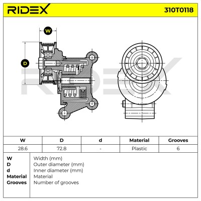 Spannarm Keilrippenriemen RIDEX 310T0118 310T0118 - foto 6