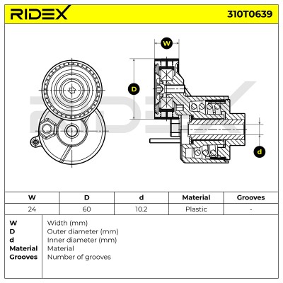 Spannarm Keilrippenriemen RIDEX 310T0639 310T0639 - foto 5