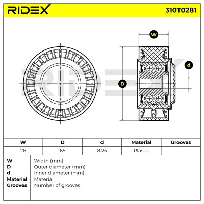 Riemenspanner, Keilrippenriemen RIDEX 310T0281 310T0281 - foto 5