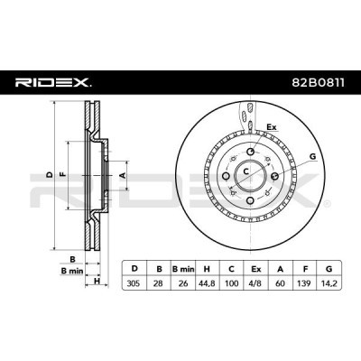 Bremsscheibe RIDEX 82B0811 82B0811 - foto 4