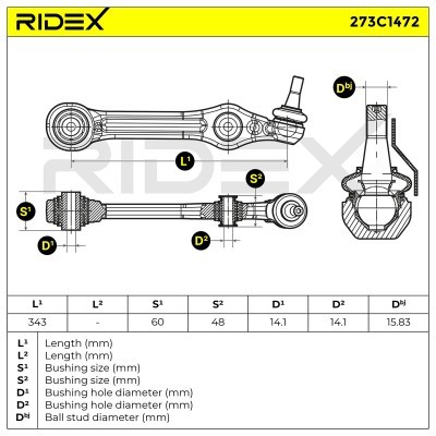 Querlenker RIDEX 273C1472 273C1472 - foto 6