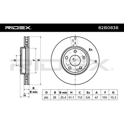 Bremsscheibe RIDEX 82B0838 82B0838 - foto 3