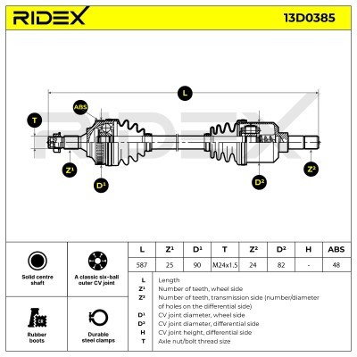 Antriebswelle RIDEX 13D0385 13D0385 - foto 7