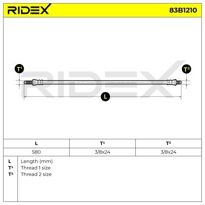 Bremsschlauch RIDEX 83B1210 83B1210 - foto 5