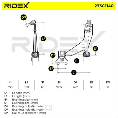 Querlenker RIDEX 273C1140 273C1140 - foto 6