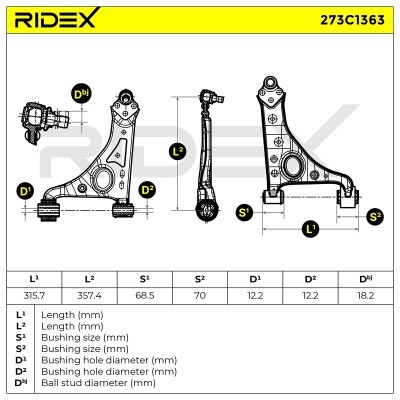 Querlenker RIDEX 273C1363 273C1363 - foto 6