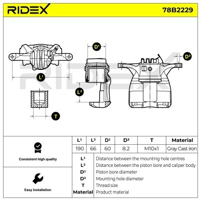 Bremssattel RIDEX 78B2229 78B2229 - foto 3