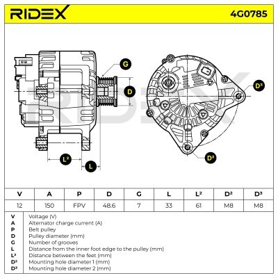 Generator RIDEX 4G0785 4G0785 - foto 7