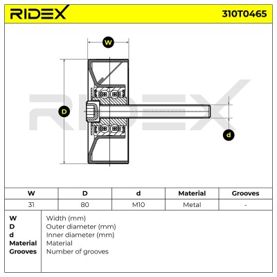 Spannarm Keilrippenriemen RIDEX 310T0465 310T0465 - foto 5