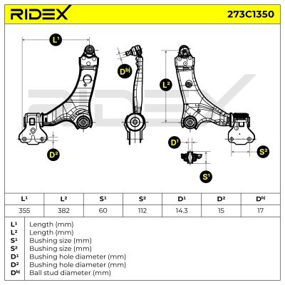 Querlenker RIDEX 273C1350 273C1350 - foto 5