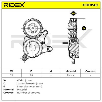 Spannarm Keilrippenriemen RIDEX 310T0562 310T0562 - foto 6