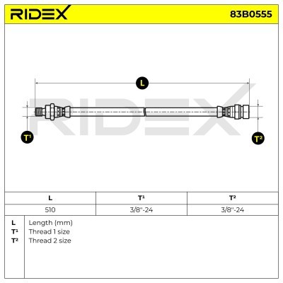 Bremsschlauch RIDEX 83B0555 83B0555 - foto 7