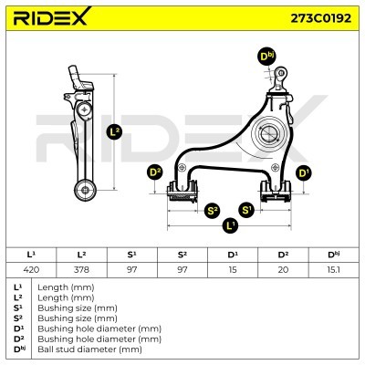 Querlenker RIDEX 273C0192 273C0192 - foto 4