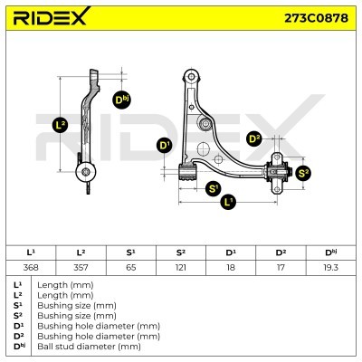 Querlenker RIDEX 273C0878 273C0878 - foto 5