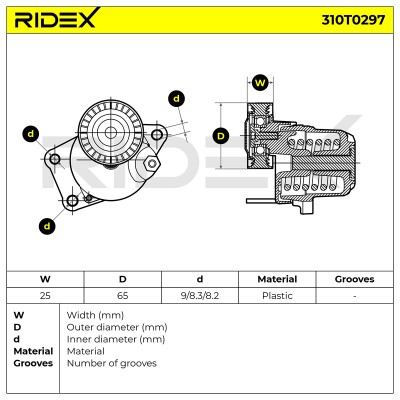 Spannarm Keilrippenriemen RIDEX 310T0297 310T0297 - foto 6