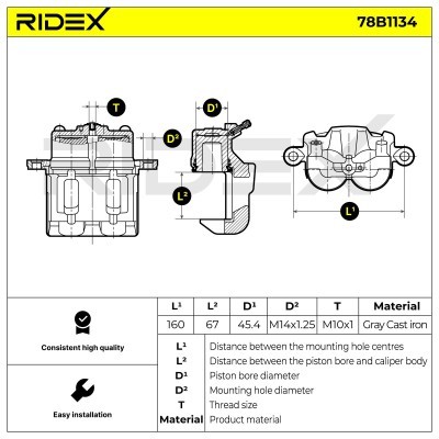 Bremssattel RIDEX 78B1134 78B1134 - foto 5