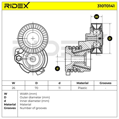 Spannarm Keilrippenriemen RIDEX 310T0141 310T0141 - foto 6