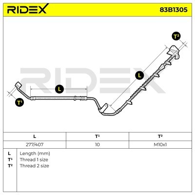 Bremsschlauch RIDEX 83B1305 83B1305 - foto 6