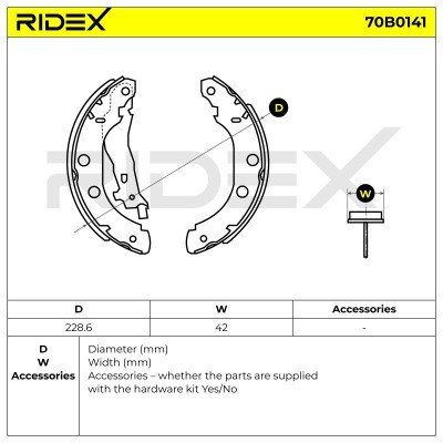Bremsbeläge Satz RIDEX 70B0141 70B0141 - foto 5