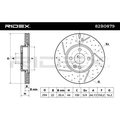 Bremsscheibe RIDEX 82B0879 82B0879 - foto 6