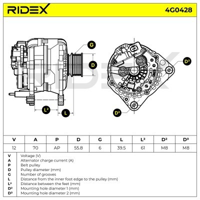 Generator RIDEX 4G0428 4G0428 - foto 7