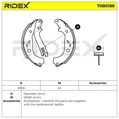 Bremsbeläge Satz RIDEX 70B0188 70B0188 - foto 3
