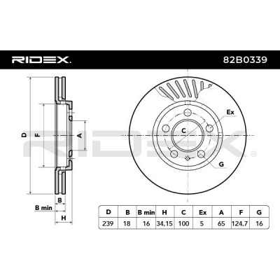Bremsscheibe RIDEX 82B0339 82B0339 - foto 4