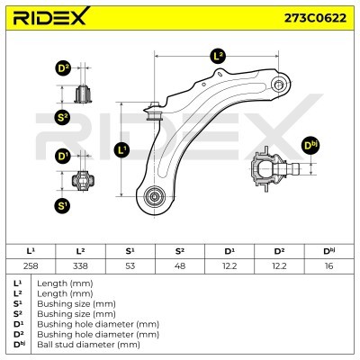 Querlenker RIDEX 273C0622 273C0622 - foto 6