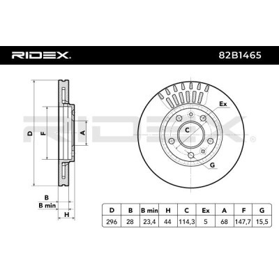 Bremsscheibe RIDEX 82B1465 82B1465 - foto 6