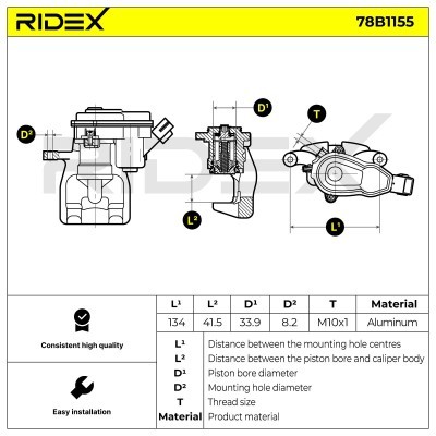 Bremssattel RIDEX 78B1155 78B1155 - foto 8