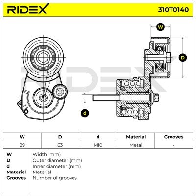 Spannarm Keilrippenriemen RIDEX 310T0140 310T0140 - foto 6