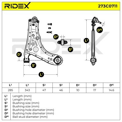 Querlenker RIDEX 273C0711 273C0711 - foto 8