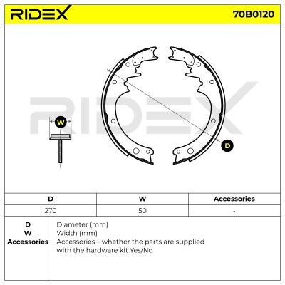Bremsbeläge Satz RIDEX 70B0120 70B0120 - foto 6