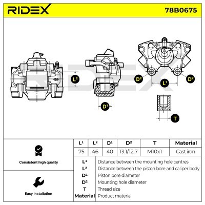 Bremssattel RIDEX 78B0675 78B0675 - foto 5
