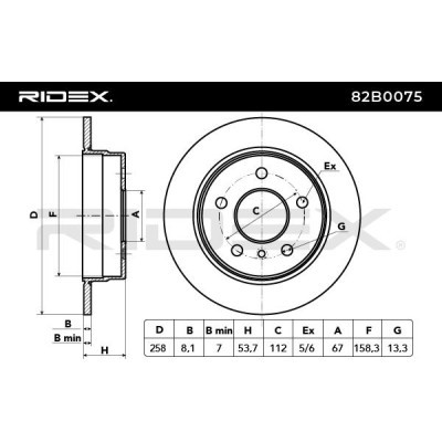 Bremsscheibe RIDEX 82B0075 82B0075 - foto 3