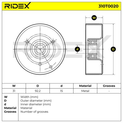 Spannarm Keilrippenriemen RIDEX 310T0020 310T0020 - foto 6