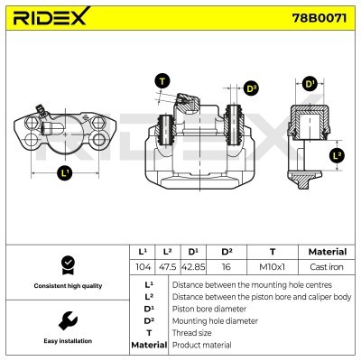 Bremssattel RIDEX 78B0071 78B0071 - foto 4